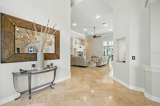 19 Tomoka Cove Way, Ormond Beach, FL 32174 - hallway featuring crown molding and recessed lighting