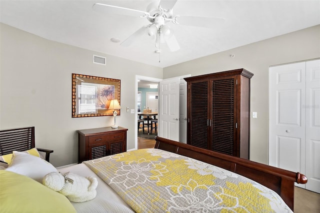 3315 S Atlantic Ave Unit 1605, Daytona Beach Shores, FL 32118 - bedroom with a ceiling fan
