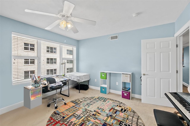 3315 S Atlantic Ave Unit 1605, Daytona Beach Shores, FL 32118 - office featuring carpet flooring and a ceiling fan