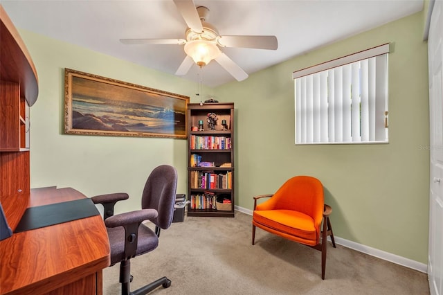 2468 Kimberly Dr, Deltona, FL 32738 - home office featuring carpet flooring and ceiling fan