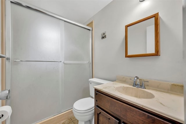 2468 Kimberly Dr, Deltona, FL 32738 - bathroom featuring vanity and a shower with door