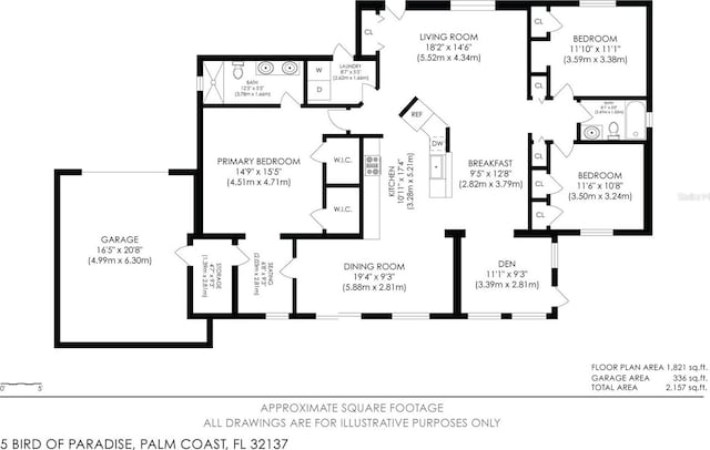 5 Bird Of Paradise Pl, Palm Coast, FL 32137 - view of floor plan / room layout