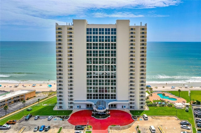 2545 S Atlantic Ave Unit 102, Daytona Beach Shores, FL 32118 - aerial view of waterfront with a beach and apartment complex / building