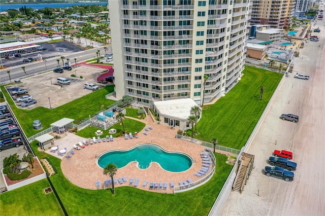 2545 S Atlantic Ave Unit 102, Daytona Beach Shores, FL 32118 - drone / aerial view of a pool and apartment complex