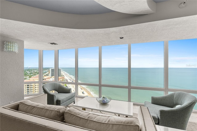 2545 S Atlantic Ave Unit 102, Daytona Beach Shores, FL 32118 - sunroom / solarium with a water view