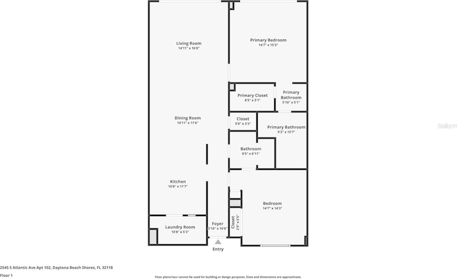 2545 S Atlantic Ave Unit 102, Daytona Beach Shores, FL 32118 - view of home floor plan