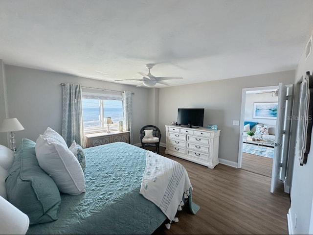 2860 Ocean Shore Blvd Unit 5020, Ormond Beach, FL 32176 - bedroom with wood finished floors and ceiling fan