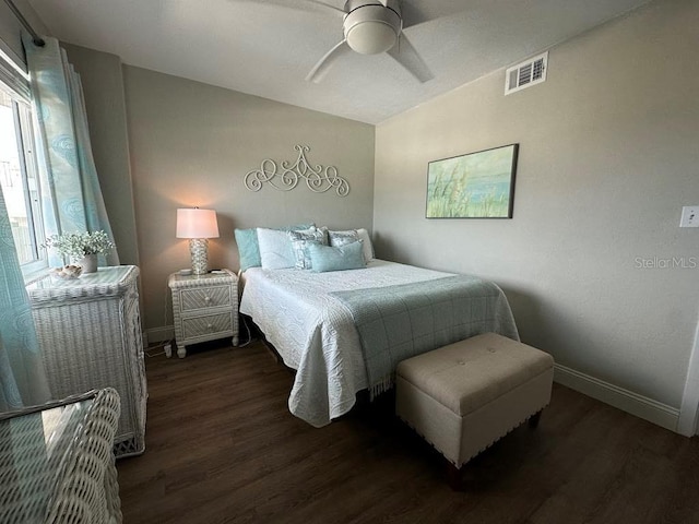 2860 Ocean Shore Blvd Unit 5020, Ormond Beach, FL 32176 - bedroom featuring wood finished floors and ceiling fan