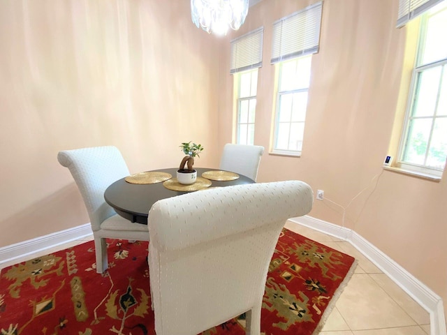 19320 Oberly Pkwy, Orlando, FL 32833 - tiled dining room with healthy amount of natural light and a chandelier