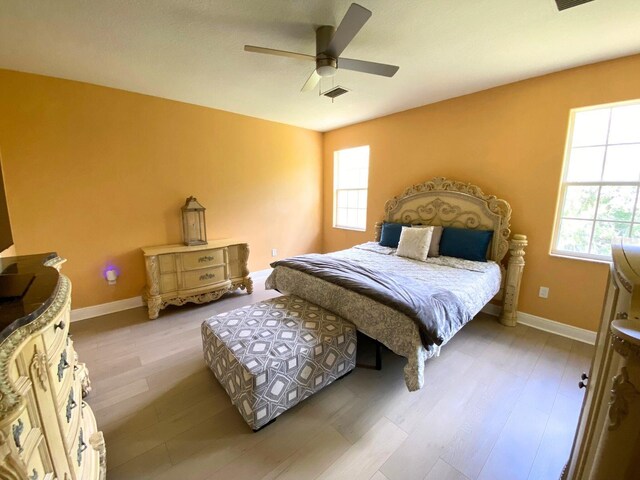 19320 Oberly Pkwy, Orlando, FL 32833 - bedroom featuring multiple windows, wood finished floors, and ceiling fan