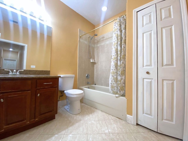 19320 Oberly Pkwy, Orlando, FL 32833 - full bathroom with vanity, shower / bath combo with shower curtain, and tile patterned floors