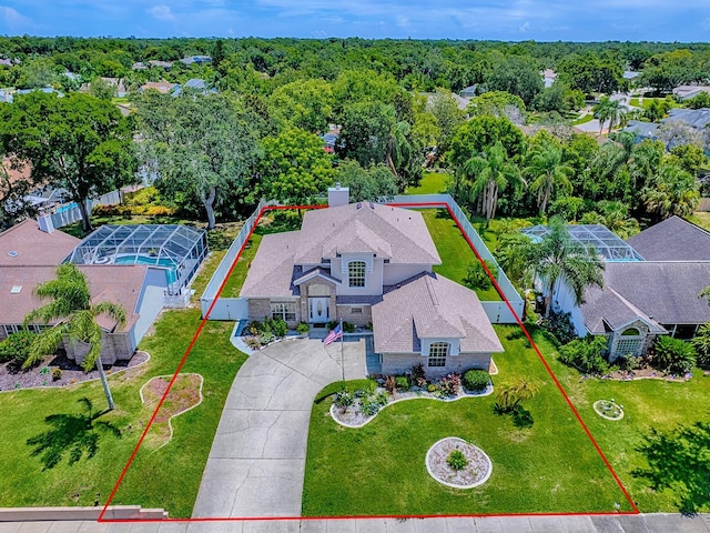 5936 Boggs Ford Rd, Port Orange, FL 32127 - aerial view of property and surrounding area featuring property boundaries highlighted