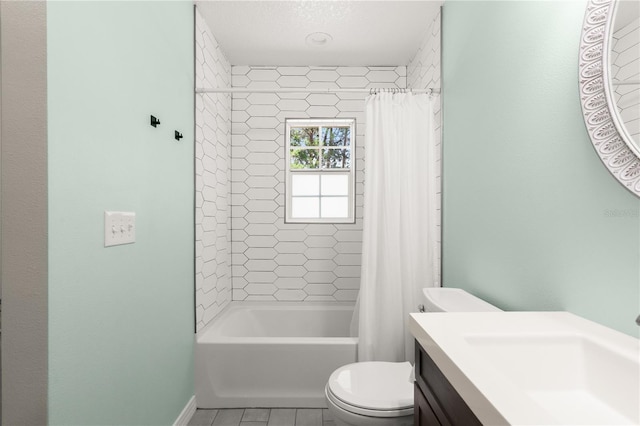 2455 Whooping Crane Dr, De Leon Springs, FL 32130 - bathroom with vanity, shower / bath combination with curtain, and tile patterned flooring