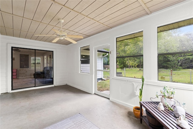 2455 Whooping Crane Dr, De Leon Springs, FL 32130 - sunroom with a ceiling fan