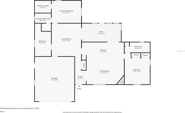 2455 Whooping Crane Dr, De Leon Springs, FL 32130 - view of property floor plan