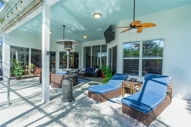 801 Arbor Glen Ct, Ormond Beach, FL 32174 - view of patio featuring outdoor lounge area and a ceiling fan