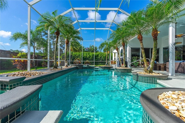 801 Arbor Glen Ct, Ormond Beach, FL 32174 - swimming pool with a patio area and a lanai
