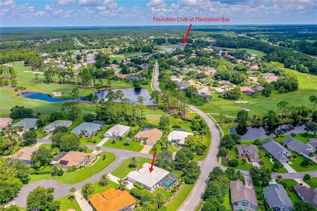 801 Arbor Glen Ct, Ormond Beach, FL 32174 - aerial view of residential area with a large body of water and a local golf course