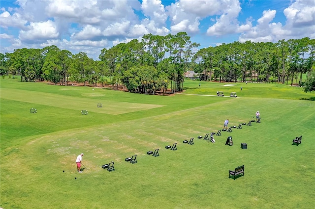 801 Arbor Glen Ct, Ormond Beach, FL 32174 - surrounding community with view of scattered trees, golf course view, and a lawn