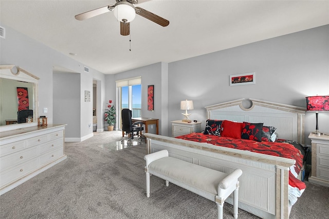 2901 S Atlantic Ave Unit 603, Daytona Beach Shores, FL 32118 - carpeted bedroom with baseboards and a ceiling fan