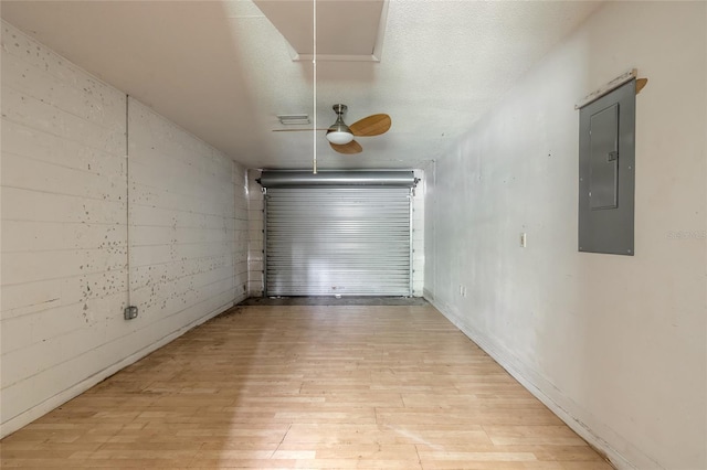 1624 Queen Palm Dr, Edgewater, FL 32132 - garage with electric panel and ceiling fan