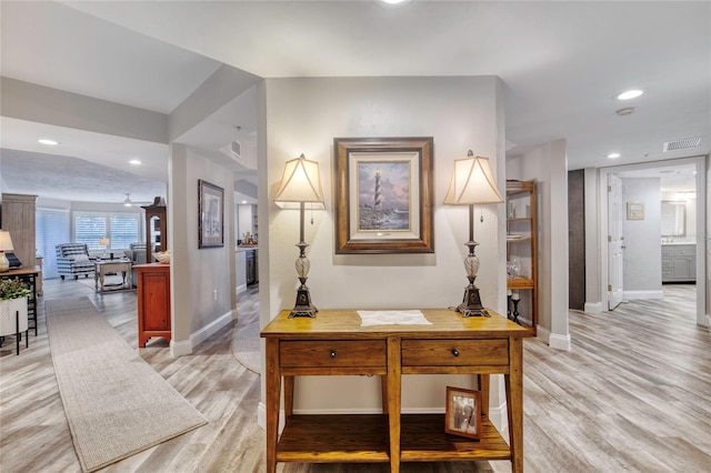 1 John Anderson Dr Unit 1030, Ormond Beach, FL 32176 - corridor featuring light wood-type flooring and recessed lighting