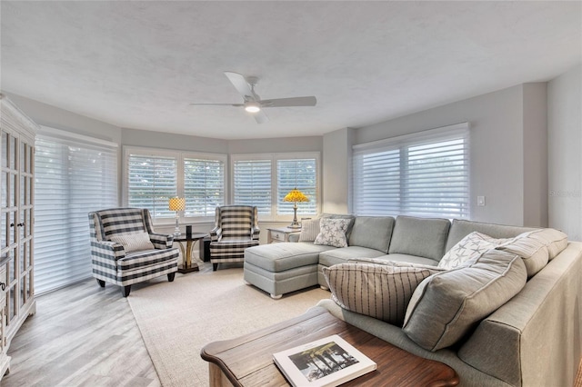 1 John Anderson Dr Unit 1030, Ormond Beach, FL 32176 - living room with light wood-type flooring and a ceiling fan