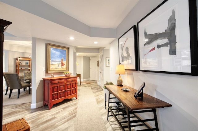 1 John Anderson Dr Unit 1030, Ormond Beach, FL 32176 - hall featuring light wood-style floors and recessed lighting