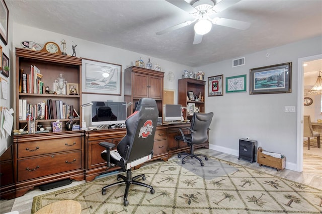 1 John Anderson Dr Unit 1030, Ormond Beach, FL 32176 - office area with a ceiling fan and light wood-style floors