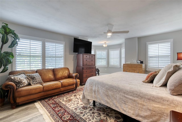 1 John Anderson Dr Unit 1030, Ormond Beach, FL 32176 - bedroom featuring light wood finished floors and a ceiling fan