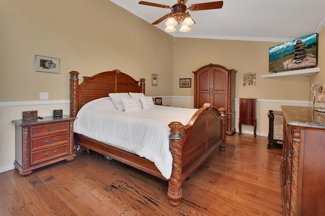 1366 Valhalla St, Deltona, FL 32725 - bedroom with ornamental molding, dark wood-type flooring, and ceiling fan