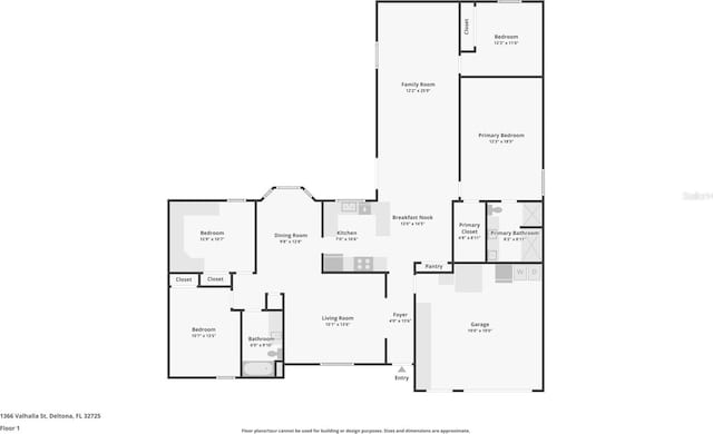 1366 Valhalla St, Deltona, FL 32725 - view of floor plan / room layout