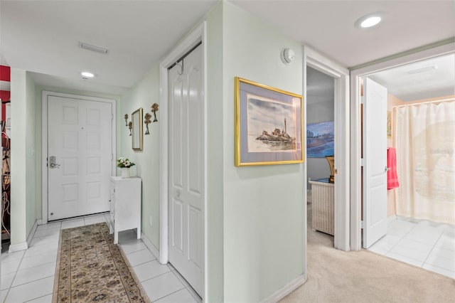 4 Oceans W Blvd Unit 308C, Daytona Beach, FL 32118 - hallway with light tile patterned floors and recessed lighting