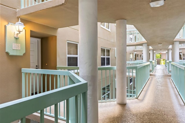 4 Oceans W Blvd Unit 308C, Daytona Beach, FL 32118 - hall featuring ornate columns