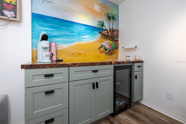 2800 N Atlantic Ave Unit 1409, Daytona Beach, FL 32118 - indoor dry bar with wood finished floors and beverage cooler