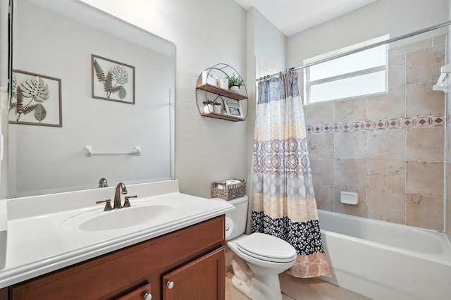 3842 Calliope Ave, Port Orange, FL 32129 - full bathroom featuring vanity and shower / bathtub combination with curtain