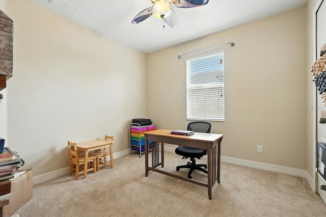 3842 Calliope Ave, Port Orange, FL 32129 - office with a ceiling fan and light colored carpet