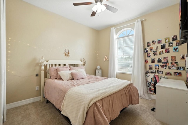 3842 Calliope Ave, Port Orange, FL 32129 - bedroom with light colored carpet and ceiling fan
