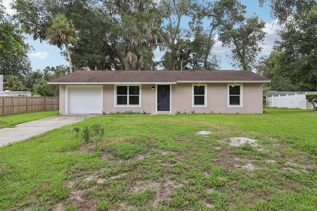 330 Ponce Deleon Blvd, De Leon Springs, FL 32130 - ranch-style house featuring stucco siding, concrete driveway, and a garage