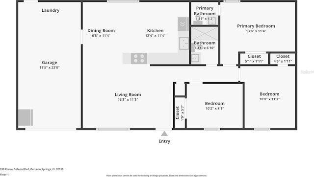 330 Ponce Deleon Blvd, De Leon Springs, FL 32130 - view of home floor plan
