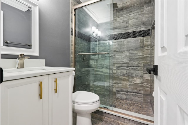 330 Ponce Deleon Blvd, De Leon Springs, FL 32130 - full bath featuring vanity, a shower stall, and crown molding