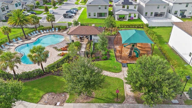 2807 Priego Blvd, Kissimmee, FL 34744 - aerial perspective of suburban area with a pool