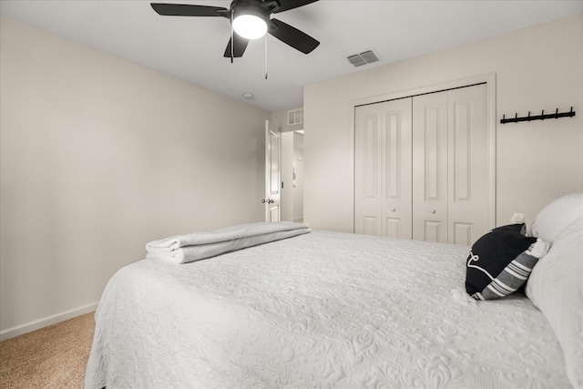 815 Fillmore Ct, Davenport, FL 33837 - bedroom featuring carpet floors, a closet, and ceiling fan
