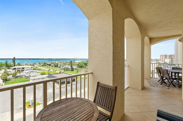 3343 S Atlantic Ave Unit 601, Daytona Beach Shores, FL 32118 - balcony with a water view and outdoor dining area