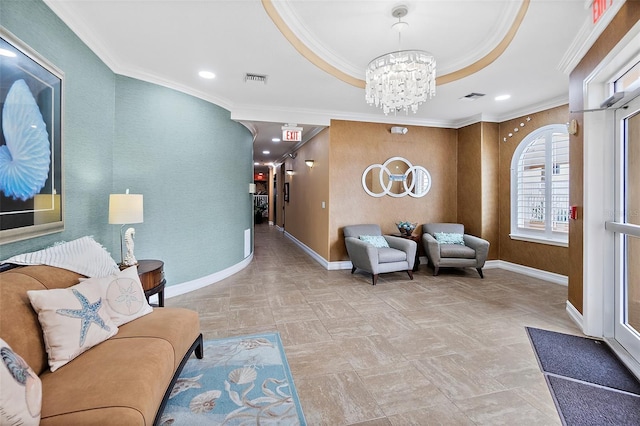 3343 S Atlantic Ave Unit 601, Daytona Beach Shores, FL 32118 - common area featuring ornamental molding and recessed lighting