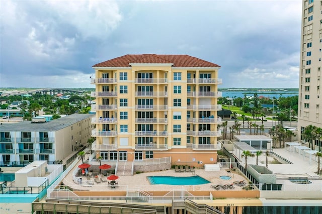3343 S Atlantic Ave Unit 601, Daytona Beach Shores, FL 32118 - view of apartment building / complex with a water view