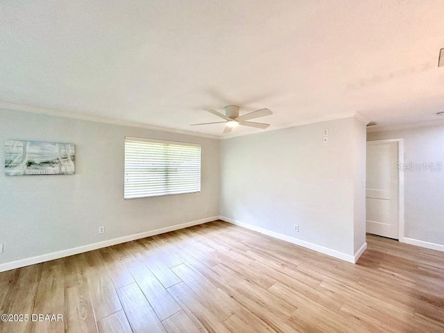2017 Old Daytona Rd, Port Orange, FL 32128 - spare room featuring crown molding, ceiling fan, and light wood finished floors