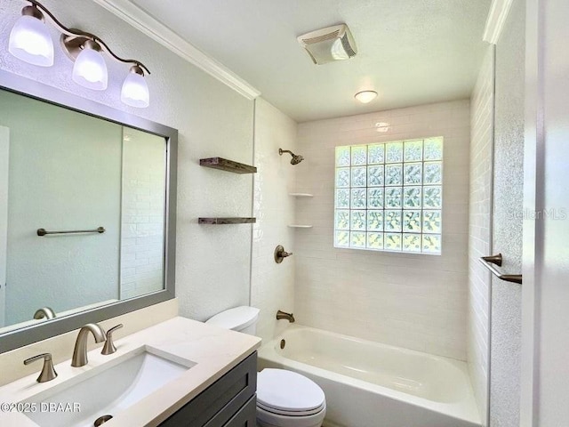 2017 Old Daytona Rd, Port Orange, FL 32128 - full bathroom with vanity, washtub / shower combination, and ornamental molding