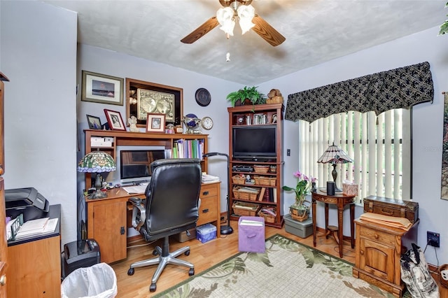 2345 Tomoka Farms Rd, Port Orange, FL 32128 - office space featuring ceiling fan and wood finished floors