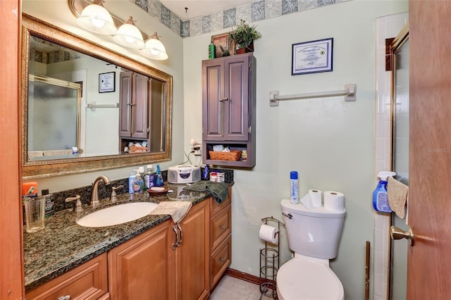 2345 Tomoka Farms Rd, Port Orange, FL 32128 - full bathroom featuring vanity, a shower stall, and tile patterned floors